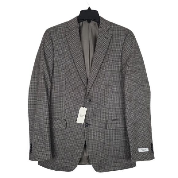 Alfani Men's Slim-Fit Stretch Suit Jacket Houndstooth Brown Black 38L NWT - Picture 1 of 6